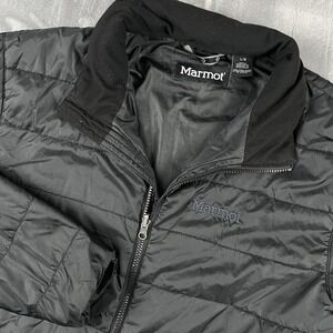 MARMOT Insulated Jacket Mens Large Black Quilted Pockets Outdoor Puffer Winter